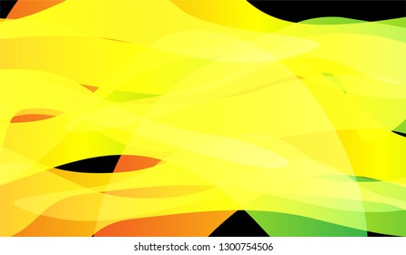 Minimal Flowing Background. Bright Neon Futuristic Design for Wallpaper, Banner, Placard. Gradient Shapes on Black Background.