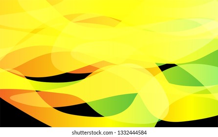 Minimal Flowing Background. Bright Neon Trendy Design for Card, Cover, Poster. Gradient Shapes on Black Background.