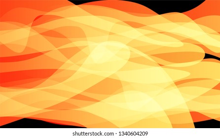 Minimal Flowing Background. Bright Neon Dynamic Design for Wallpaper, Brochure, Placard. Gradient Shapes on Black Background.
