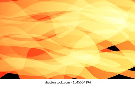 Minimal Flowing Background. Bright Neon Dynamic Design for Wallpaper, Banner, Placard. Gradient Shapes on Black Background.