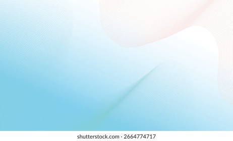 Linha de fluxo mínima e fundo abstrato do vetor de onda - Poster elegante, banner, folheto e modelo de capa de mídia social para marca