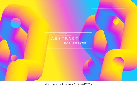 Minimal fluid 3d abstract background. Futuristic colorful gradient shapes design. Creative illustration ideal for covers, web and social media. Vector eps10.