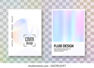 Minimal Fluid. Blue Hologram Label. Holographic Mesh. Modern Vector. Business Prism Brochure. Abstract Poster. Pastel Banner. Purple Minimal Fluid