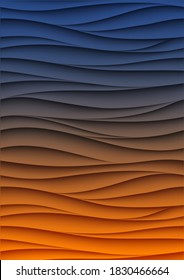 Panel de pared de diseño de cubiertas de líquido mínimo. Diseño de ondas de relieve 3d realistas de color semitono. Futuro líquido moderno interior de gitanos patrones de relievo de estuco de yeso. Conjunto de fondo vectorial Eps10.