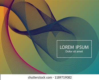 Minimal fluid curve shapes composition. Landing page template vector. Fluid background design. Futuristic poster design. Wavy geometric curve lines grid texture swirl abstract background.