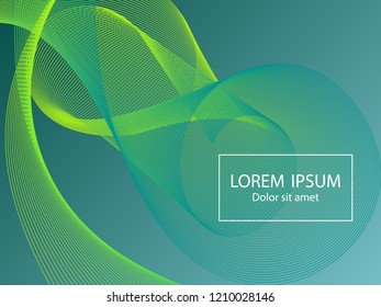 Minimal fluid curve shapes composition. Landing page template vector. Creative background design. Futuristic poster design. Wavy geometric curve lines grid texture helix abstract background.