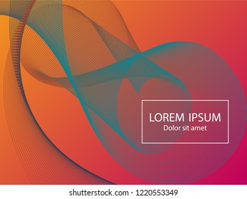 Minimal fluid curve shapes composition. Landing page template vector. Colorful background design. Futuristic poster design. Wavy geometric curve lines grid texture swirl abstract background.
