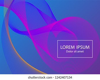 Minimal fluid curve shapes composition. Landing page template vector. Modern background design. Futuristic poster design. Wavy geometric curve lines grid texture swirl abstract background.