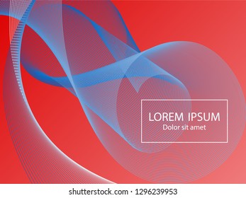 Minimal fluid curve shapes composition. Landing page template vector. Colorful background design. Futuristic poster design. Wavy geometric curve lines grid texture swirl abstract background.