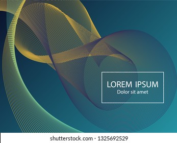 Minimal fluid curve shapes composition. Landing page template vector. Cool background design. Trendy gradients. Wavy geometric curve lines grid texture abstract cover background.