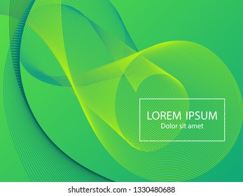 Minimal fluid curve shapes composition. Landing page template vector. Vibrant background design. Trendy gradients. Wavy geometric curve lines grid texture music abstract background.