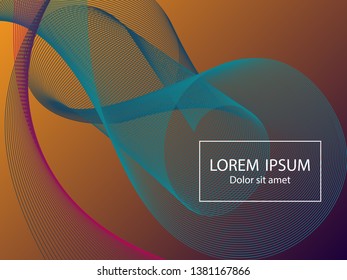 Minimal fluid curve shapes composition. Landing page template vector. Vibrant background design. Futuristic poster design. Wavy geometric curve lines grid texture loop abstract background.