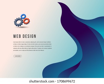 Minimal fluid gradient landing page background. Dynamic shapes composition. Eps10 vector.