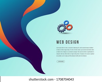 Minimal fluid gradient landing page background. Dynamic shapes composition. Eps10 vector.