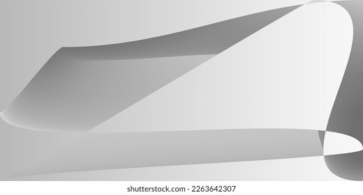 Minimal Fluid Technology Digital Horizontal Lines. Dynamic Silver Modern Monochromatic Trendy Background. Gray Futuristic Metallic Layers Gradient Mesh. Alluminium Grey Shape Smooth Illustration.