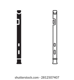 Minimal Flute Icon Black Vector Music Design