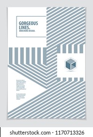 Minimal flyer, booklet, annual report cover template. Web, commerce or events vector graphic design template. Cover with minimal design. A4 print format.