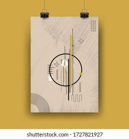 Diseño minimalista de volante. Diseño de afiches mínimo y plantilla de volante