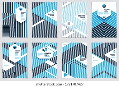 Minimale Flyer, Broschüren, Jahresberichte decken Vorlagen ab. Web, Commerce oder Ereignisse Vektorgrafik-Design-Vorlagen Set. Umhüllungen mit minimalem Design. A4-Druckformat.
