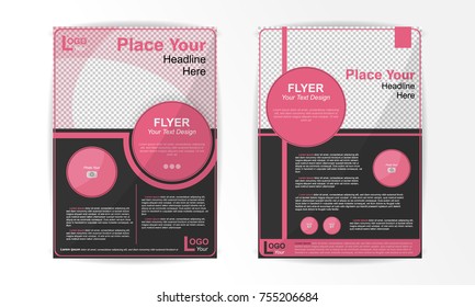 Minimal flyers magazine. Brochure, poster design template vector. Square frame in cover book. cricle concept in A4 layout.