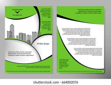 Minimal flyers report business magazine poster layout portfolio template.Brochure design template vector. Square layout in cover book portfolio presentation poster.City design on A4 brochure layout