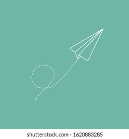 Minimal Flying Airplane Design Vector Background