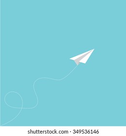 Minimal Flying Airplane Design Vector Background