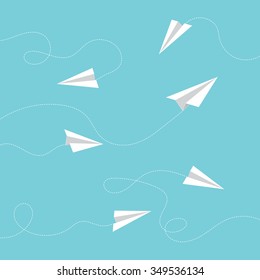 Minimal Flying Airplanes Design Vector Background