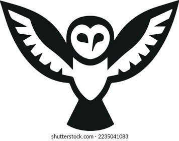 Minimal flying barn owl logo