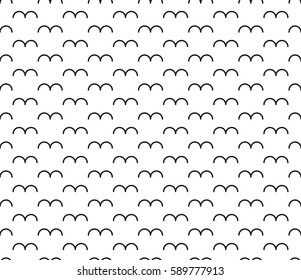 Minimal flying bird silhouette pattern. Vector background