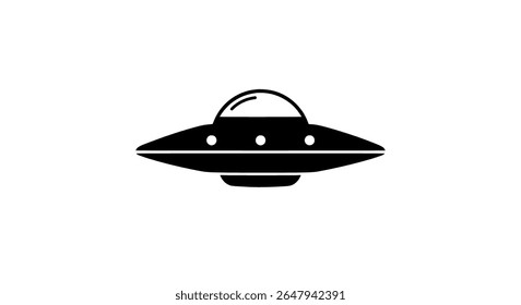 Minimal Flying Saucer Silhouette - UFO Icon for Sci-Fi Branding and Space-Themed Websites