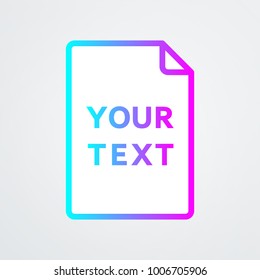 Minimal folder icon with your text vector eps 10