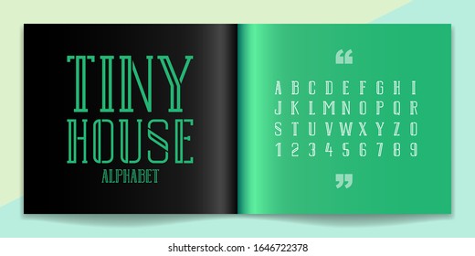 Minimal font and alphabet set. Lettering Design for magazine, poster, logo or advertising media. Typography fonts uppercase and number. Vector illustration.