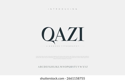 Minimal font creative classy alphabet. Typography minimalistic font . vector illustration