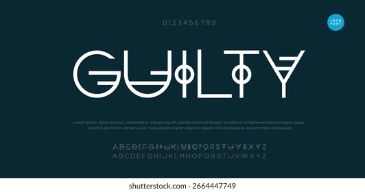 Fonte criativa alfabeto classy mínimo. Fonte minimalista de tipografia . ilustração vetorial