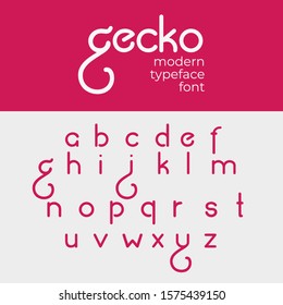 Minimal font creative modern alphabet. Suitable for drink or food label. Lowercase minimalist style fonts set. vector illustration