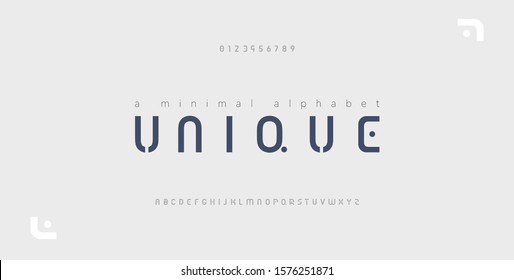 Minimal font creative modern alphabet. Typography with dot regular and number. minimalist style fonts set. vector illustration