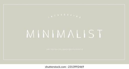 Minimal font creative modern alphabet. Typography minimalist style fonts and number for logo. vector illustration