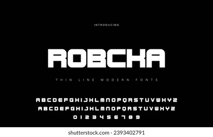 Minimale Schriftart kreatives modernes Alphabet. Typografie mit Punkt normal und Zahl. minimalistische Stilschriften gesetzt. Vektorgrafik