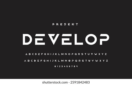 Minimal font creative modern alphabet. Typography with dot regular and number. minimalist style fonts set. vector illustration