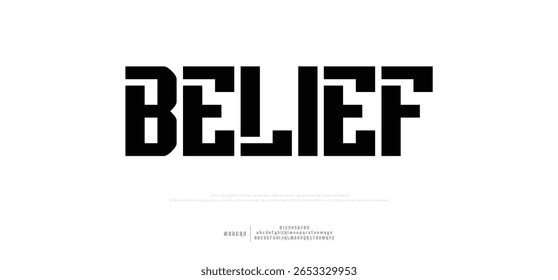 Minimal font creative modern alphabet. Typography with regular and number. minimalist style fonts set.