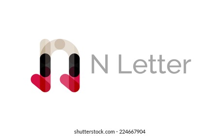 Minimal font or letter logo design isolated on white