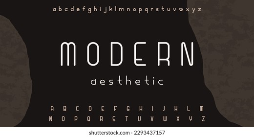 Minimal font. Modern abstract alphabet letters simple line style typographic uppercase lowercase typeface. Vector design