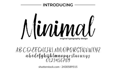 Minimal Font Stylish brush painted an uppercase vector letters, alphabet, typeface