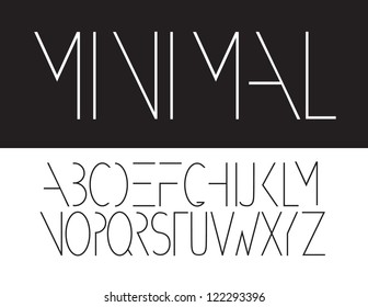 Minimal Font Symbol Icon Alphabet A through Z Vector