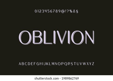 minimal font, typeface design, green and violet style