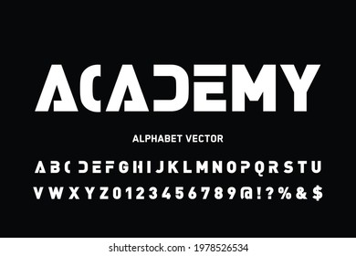 minimal font, typeface vector design, black style background