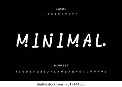 Minimal fonts.Letters and numbers in minimalist style using circles to take part in the letters. minimal style. vector illustration EPS10