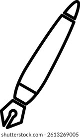 Minimal Fountain Pen Icon in Line Style