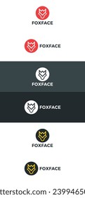 Minimal fox face logo template, fox vector logo template.